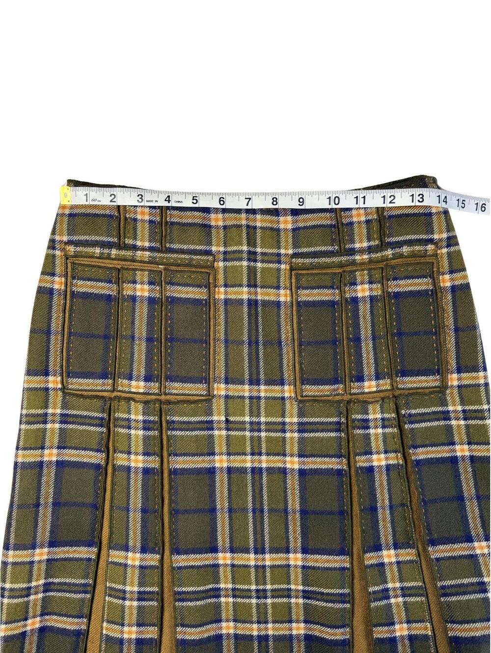 Per Se Plaid Pleated Mini Skirt Wool Blend Academia Y2K Size 0 - Picture 4 of 6